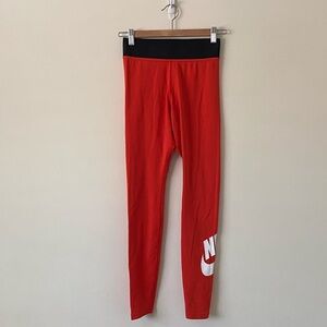 Nike Red and Black Leggings Small